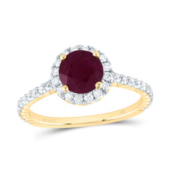 1/2CTW-DIA ANA M 6.5MM-RD-RU NAT GEM SINGLE HALO ENGAGEMENT RING