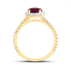 1/2CTW-DIA ANA M 6.5MM-RD-RU NAT GEM SINGLE HALO ENGAGEMENT RING