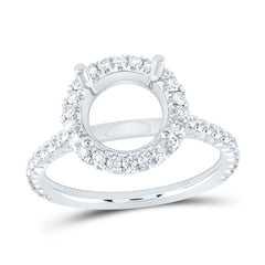 1/2CTW-DIA ANA M 3 1/4CT-CRD SEMI-MOUNT SINGLE HALO ENGAGEMENT RING