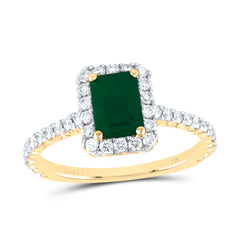 1/2CTW-DIA ANA M 7X5MM-OCT-EM NAT GEM SINGLE HALO ENGAGEMENT RING