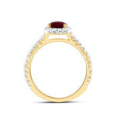 1/2CTW-DIA ANA M 8X5.5MM-PS-RU NAT GEM SINGLE HALO ENGAGEMENT RING