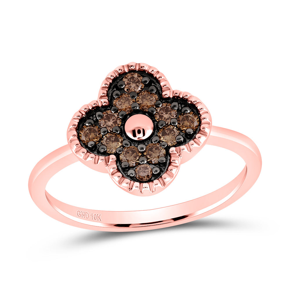 1/3CTW-DIA COGNAC NATURAL GIFT CLOVER RING