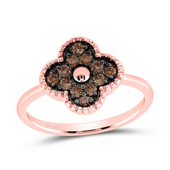 1/3CTW-DIA COGNAC NATURAL GIFT CLOVER RING