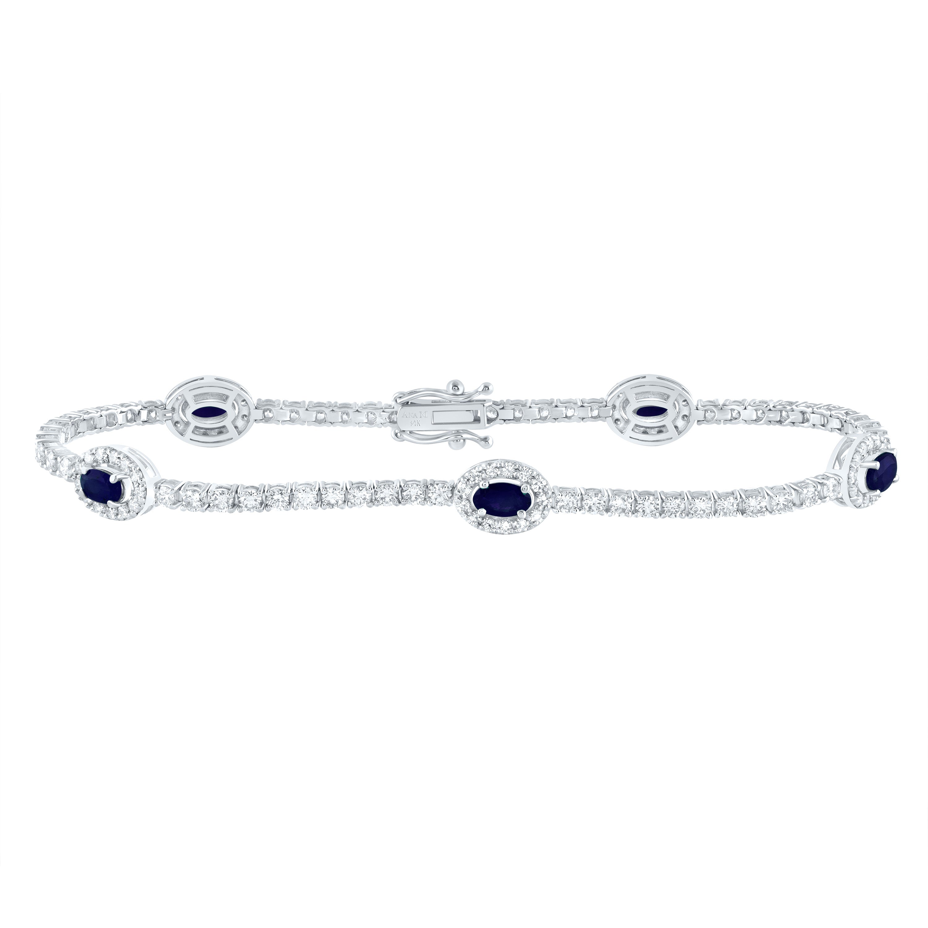 2 1/3CTW-DIA ANA M 1 1/2CTW OV-BS NAT GEM FASHION BRACELET (7 INCH)