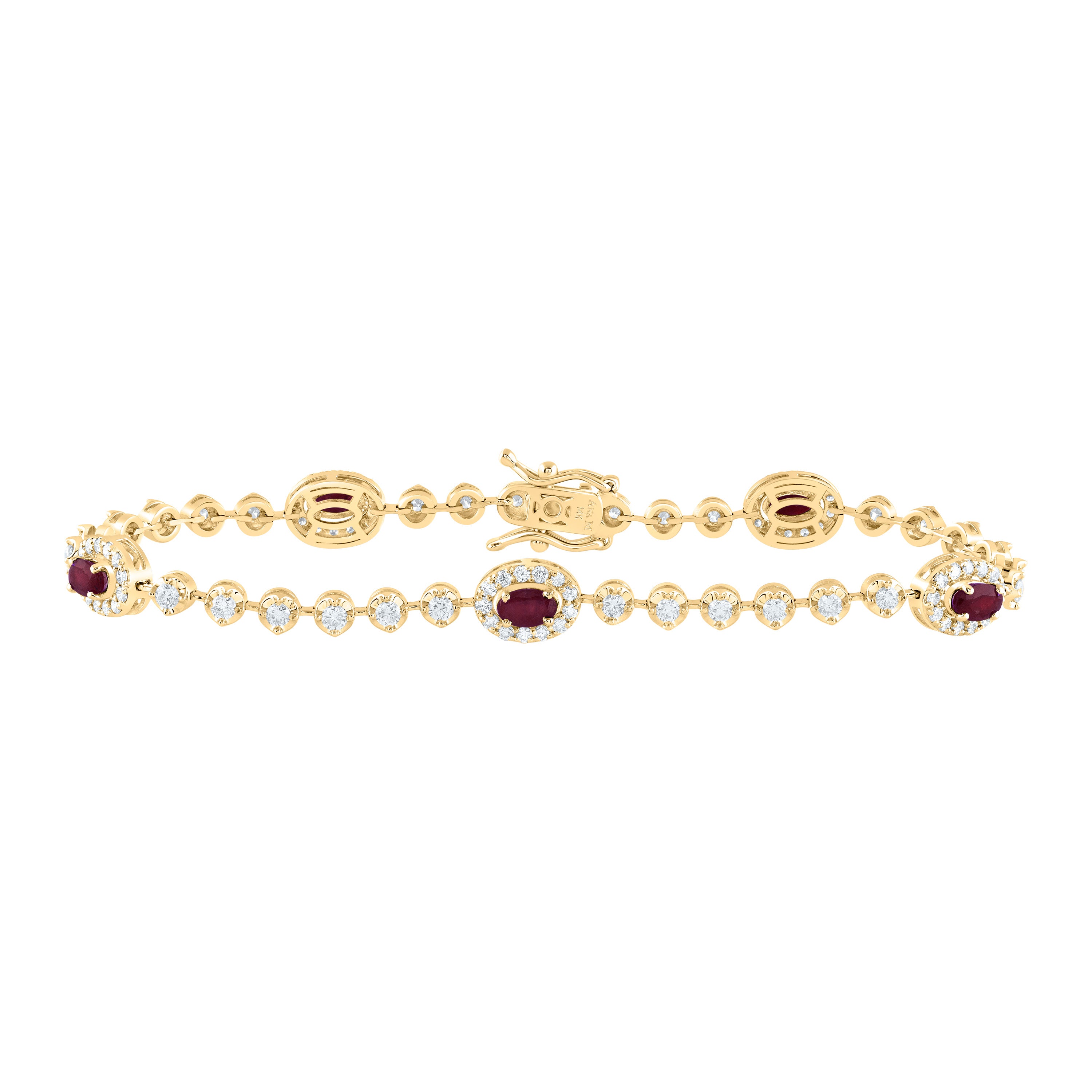 1 1/2CTW-DIA ANA M 1 3/8CTW OV-RU NAT GEM FASHION BRACELET (7 INCH)
