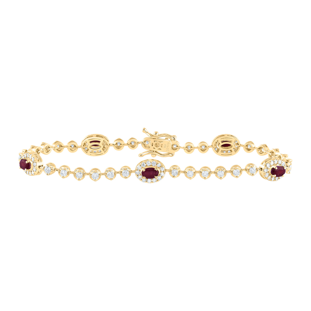 1 1/2CTW-DIA ANA M 1 3/8CTW OV-RU NAT GEM FASHION BRACELET (7 INCH)