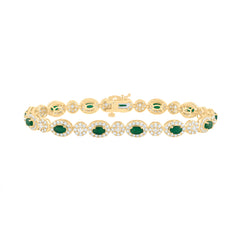3 CTW-DIA ANA M 3CTW OV-EM NAT GEM FASHION BRACELET (7 INCH)