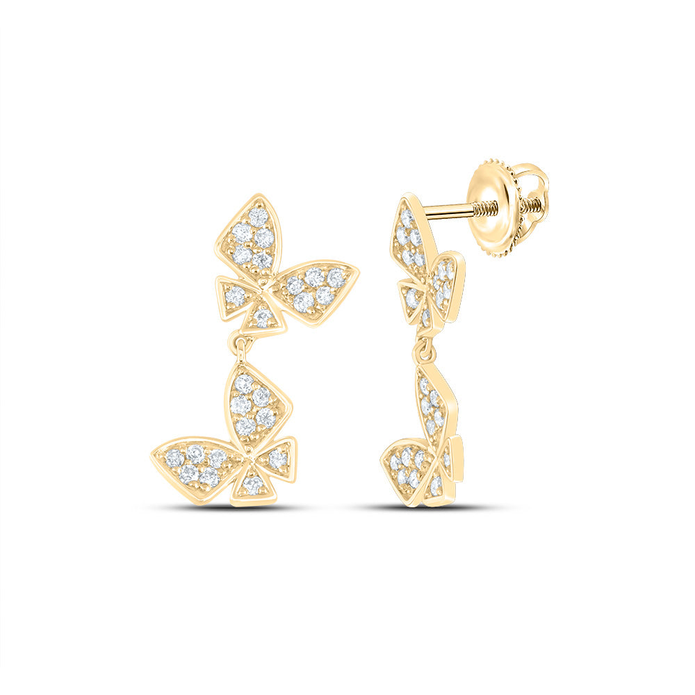 1/3CTW-DIA ANA M BUTTERFLY FASHION DANGLING EARRING