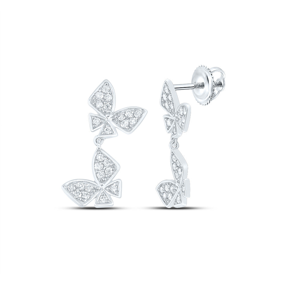 1/3CTW-DIA ANA M BUTTERFLY FASHION DANGLING EARRING