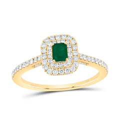 1/2CTW-DIA ANA M 4.2*3.2MM EM-EM NAT GEM EMERALD RING
