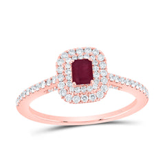 1/2CTW-DIA ANA M 4.2*3.2MM EM-RU NAT GEM EMERALD RING