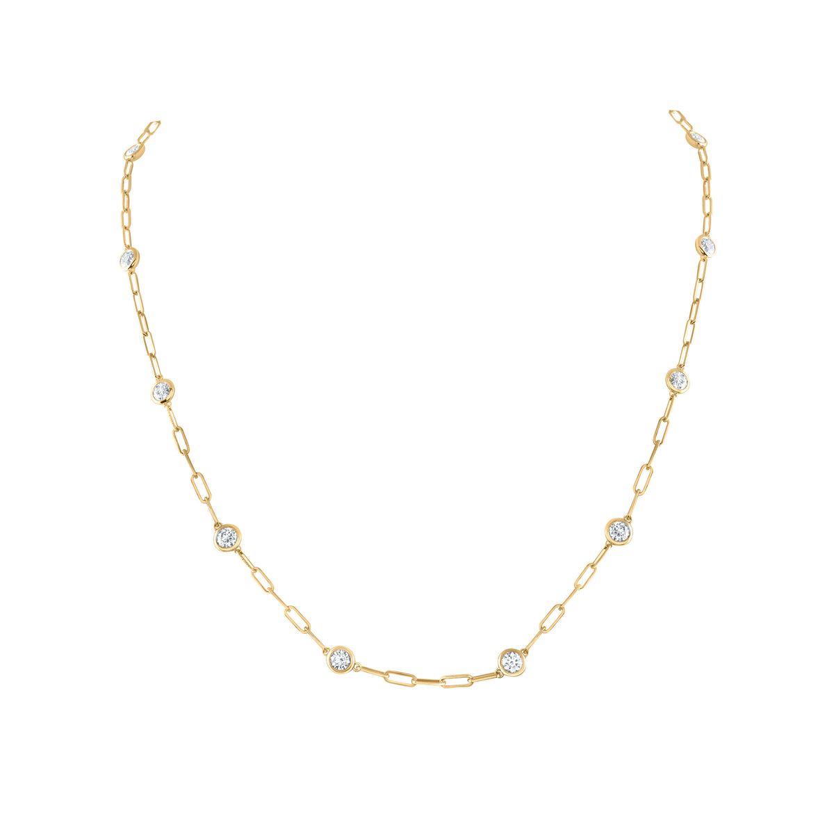 14K Yellow Gold 2 CTW-Natural Diamond Fashion Necklace(18 Inch ) 6.68 Gram