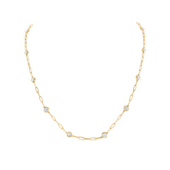 14K Yellow Gold 2 CTW-Natural Diamond Fashion Necklace(18 Inch ) 6.68 Gram