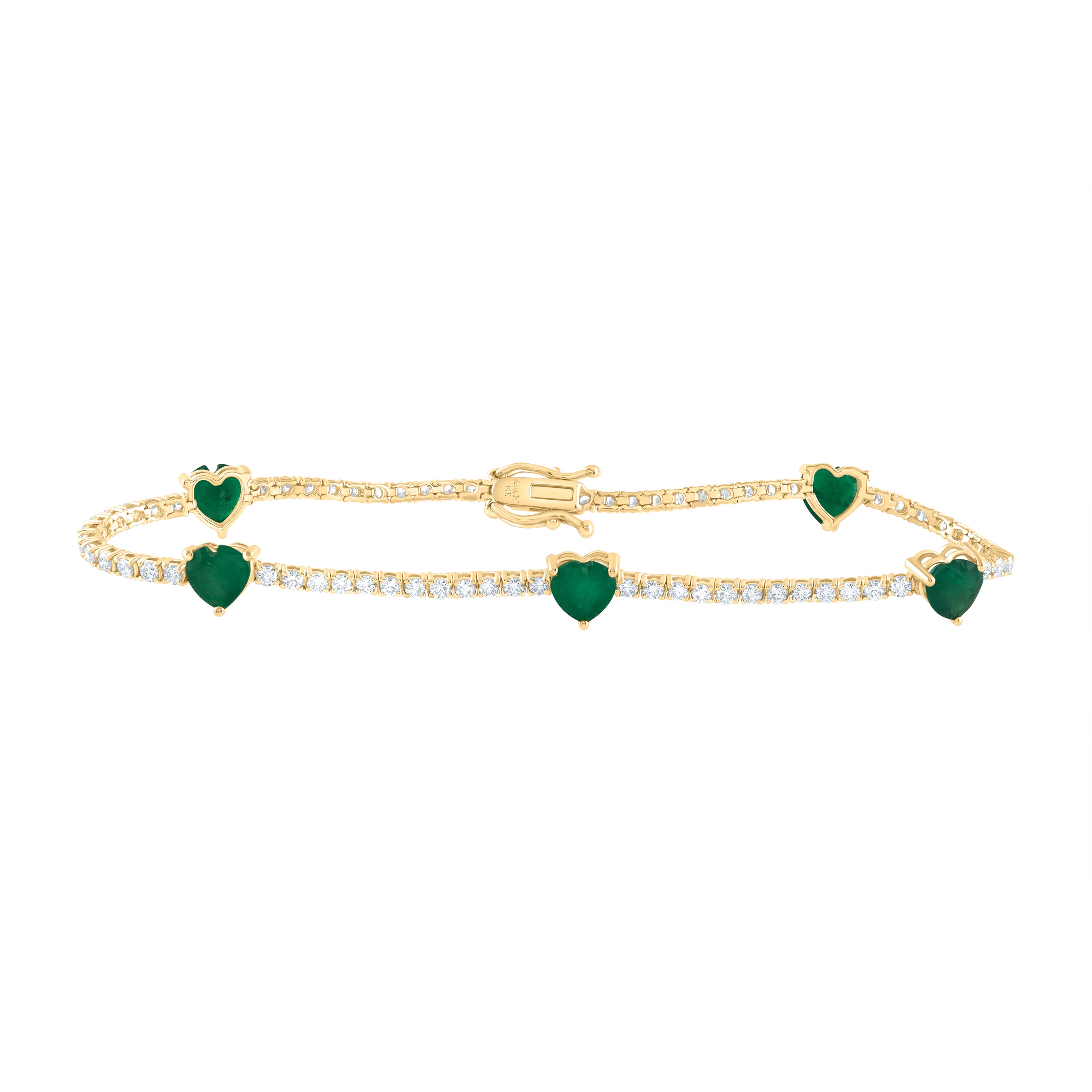 1 1/2CTW-DIA ANA M 3 CTW HT-EM NAT GEM FASHION HEART BRACELET (7 INCH)
