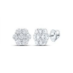 1/2CTW-DIA CN FLOWER STUD EARRING