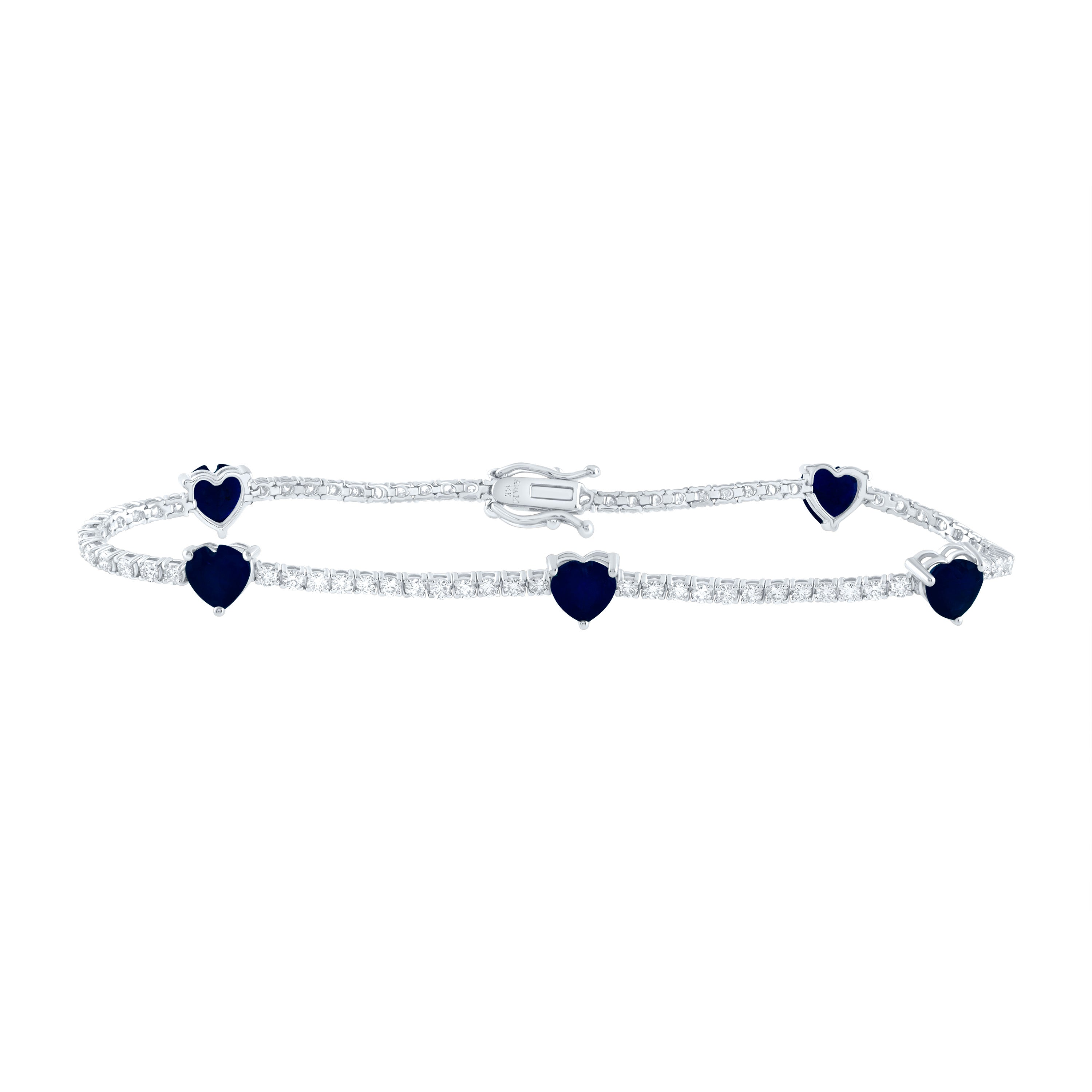 1 1/2CTW-DIA ANA M 3 1/2CTW HT-BS NAT GEM FASHION HEART BRACELET (7 INCH)