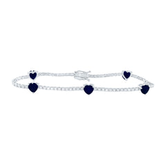 1 1/2CTW-DIA ANA M 3 1/2CTW HT-BS NAT GEM FASHION HEART BRACELET (7 INCH)