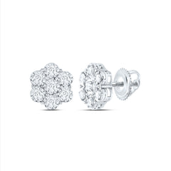 7/8CTW-DIA CN FLOWER STUD EARRING