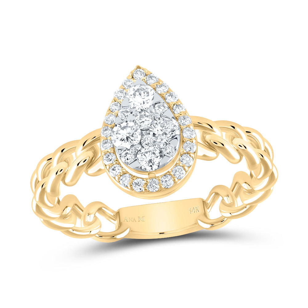 1/2CTW-DIA ANA M PEAR FASHION RING