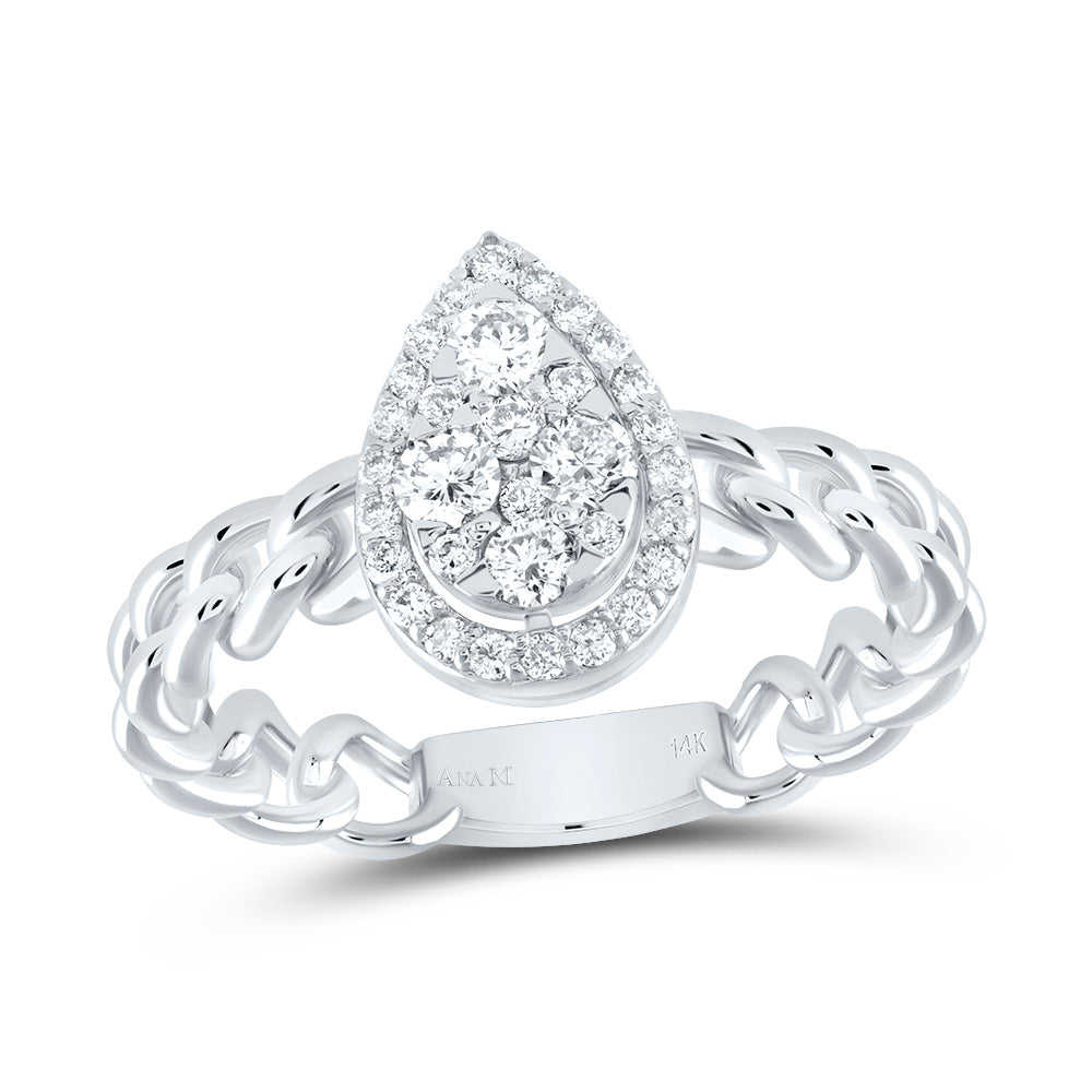 1/2CTW-DIA ANA M PEAR FASHION RING