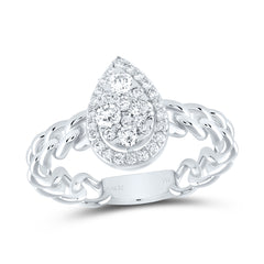 1/2CTW-DIA ANA M PEAR FASHION RING
