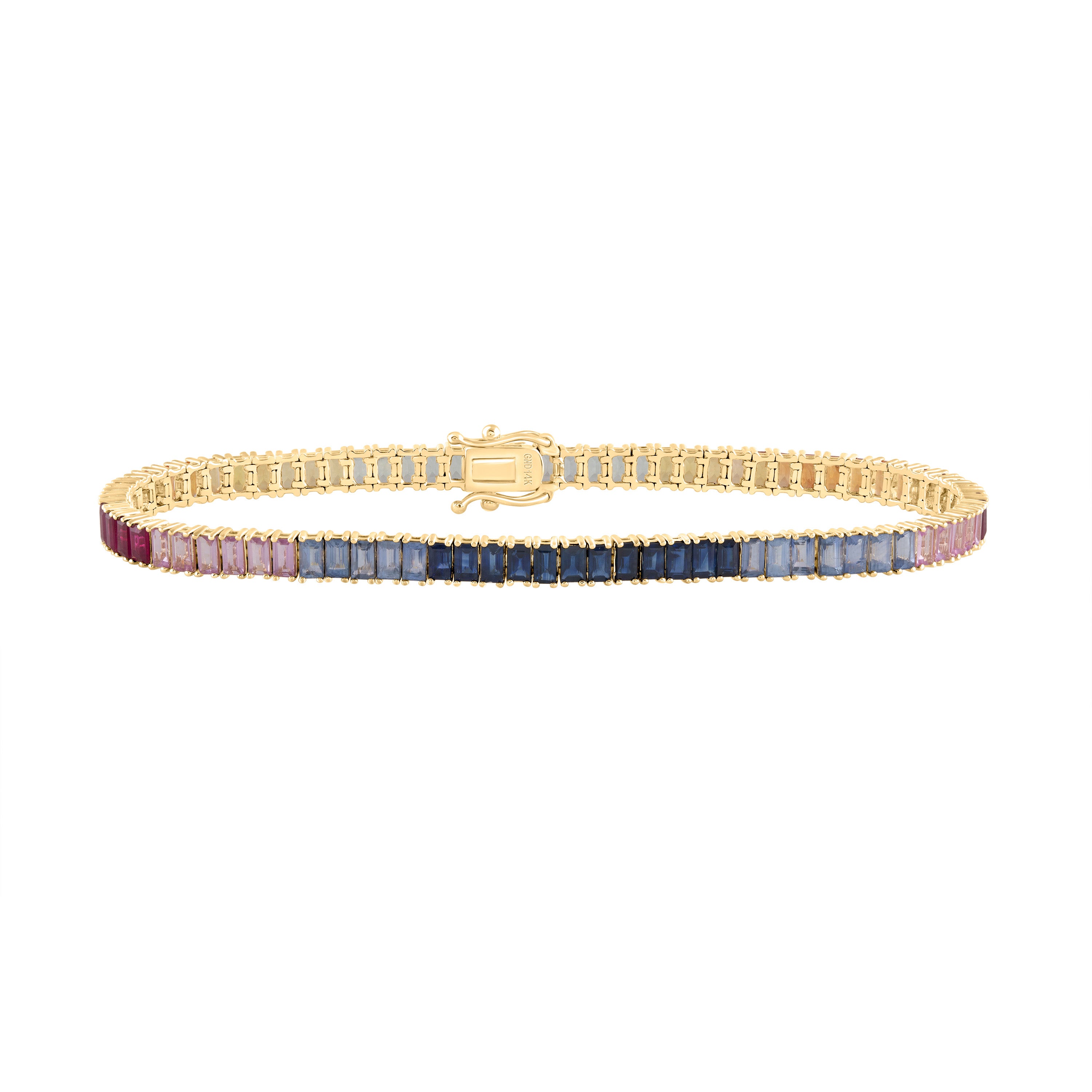 9 1/2CTW BAG-NAT GEM MULTI CLR TENNIS BRACELET (7 INCH)