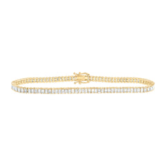 14k Gold 3 1/2 CTW-Natural Diamond Fashion Baguette Tennis Bracelet (7 Inch ) Gram