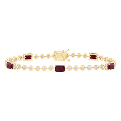 1CTW-DIA ANA M 3 3/8CTW EM-RU NAT GEM FASHION BRACELET (7 INCH)
