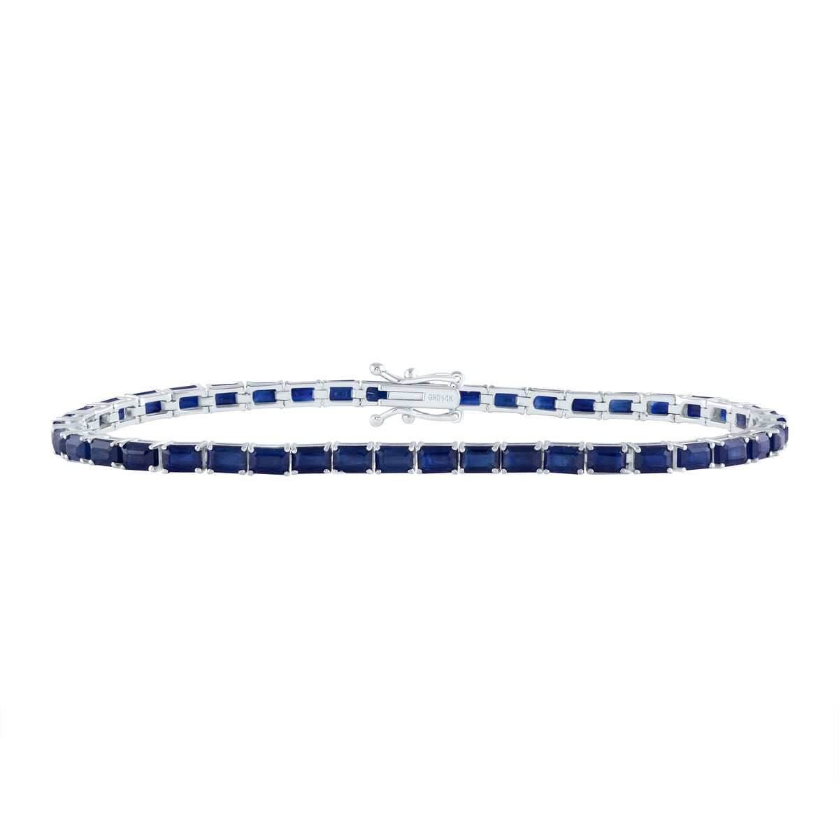 14K White Gold 10 1/2 CTWem-Bs Natural Gemstone Fashion Tennis Bracelet (7 Inch ) 6.74 Gram