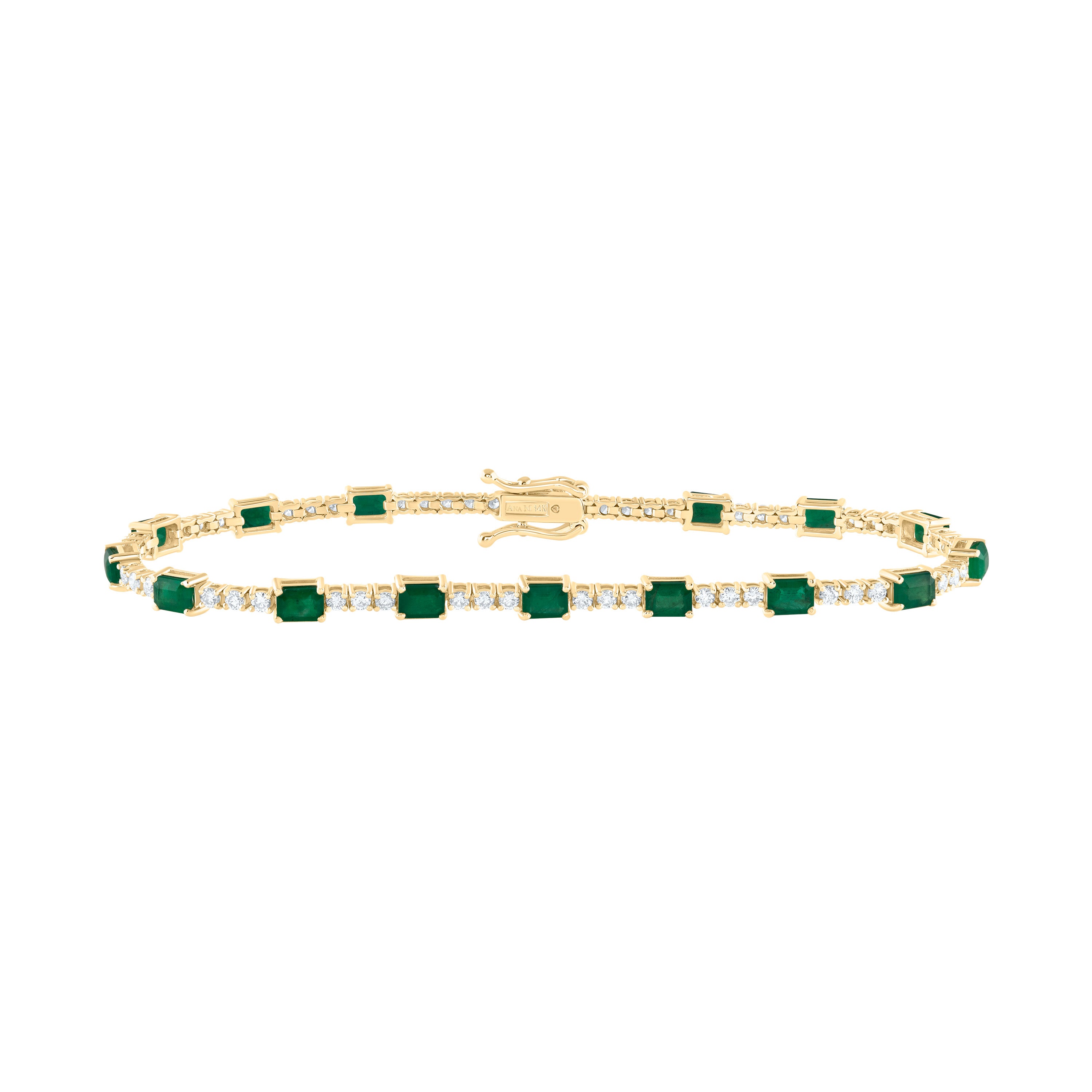 1CTW-DIA ANA M 2 7/8CTW EM-EM NAT GEM FASHION BRACELET (7 INCH)