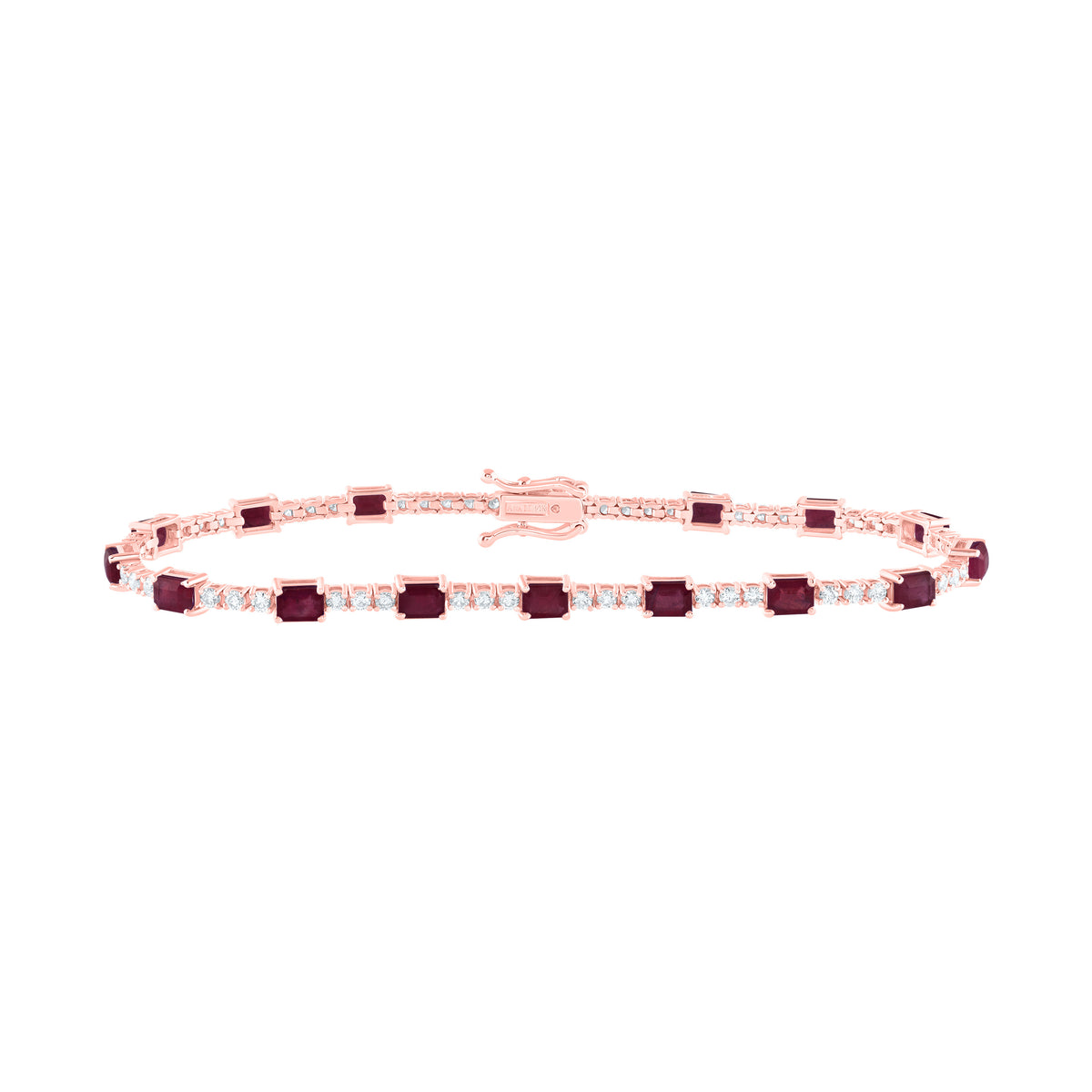 1CTW-DIA ANA M 4 1/2CTW EM-RU NAT GEM FASHION BRACELET (7 INCH)