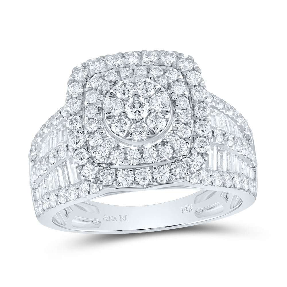 1 3/4CTW-DIA ANA M CUSHION DOUBLE HALO BRIDAL RING