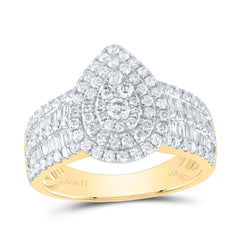 1 3/8CTW-DIA ANA M PEAR DOUBLE HALO BRIDAL RING