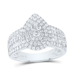 1 3/8CTW-DIA ANA M PEAR DOUBLE HALO BRIDAL RING