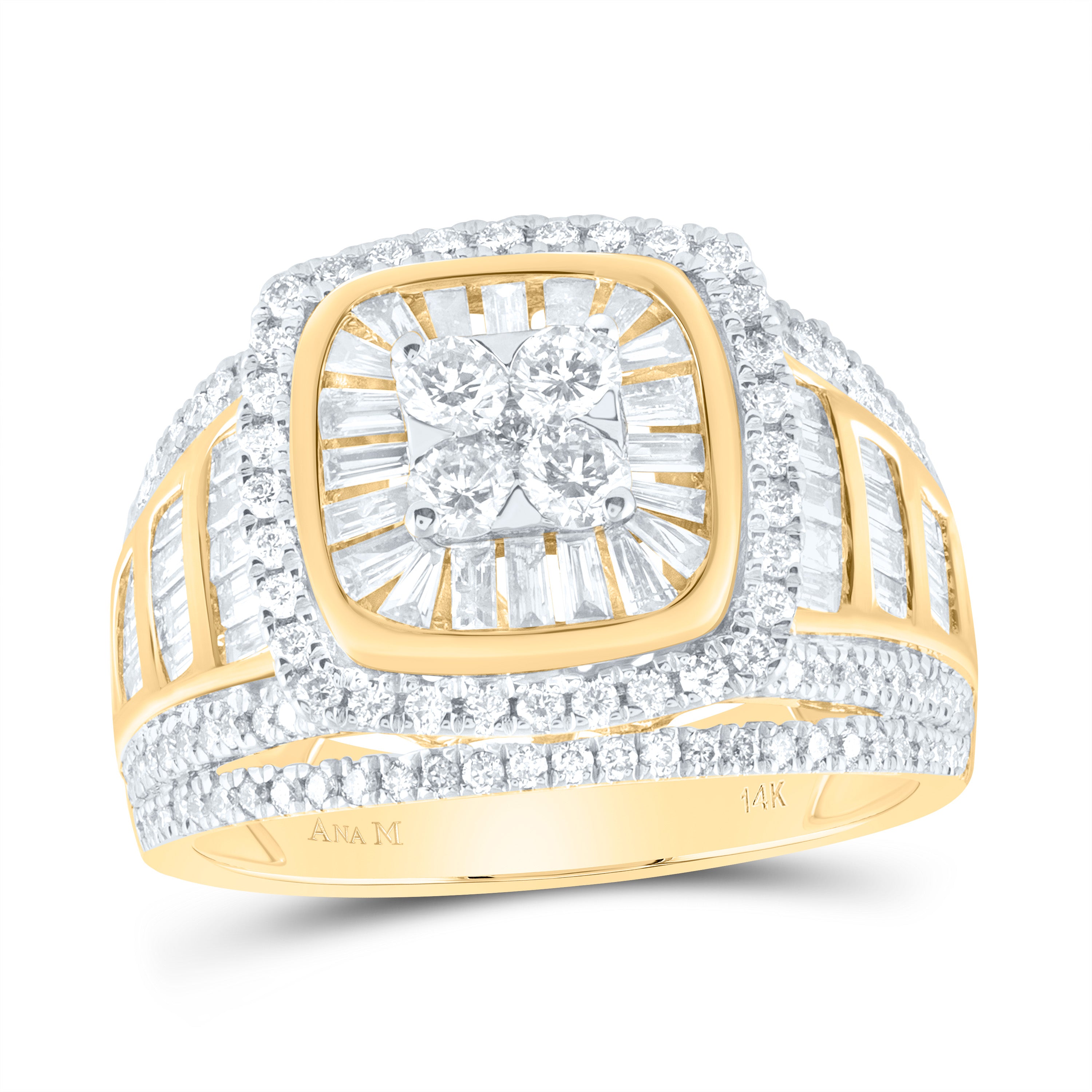 1 7/8CTW-DIA ANA M CUSHION SINGLE HALO BRIDAL RING