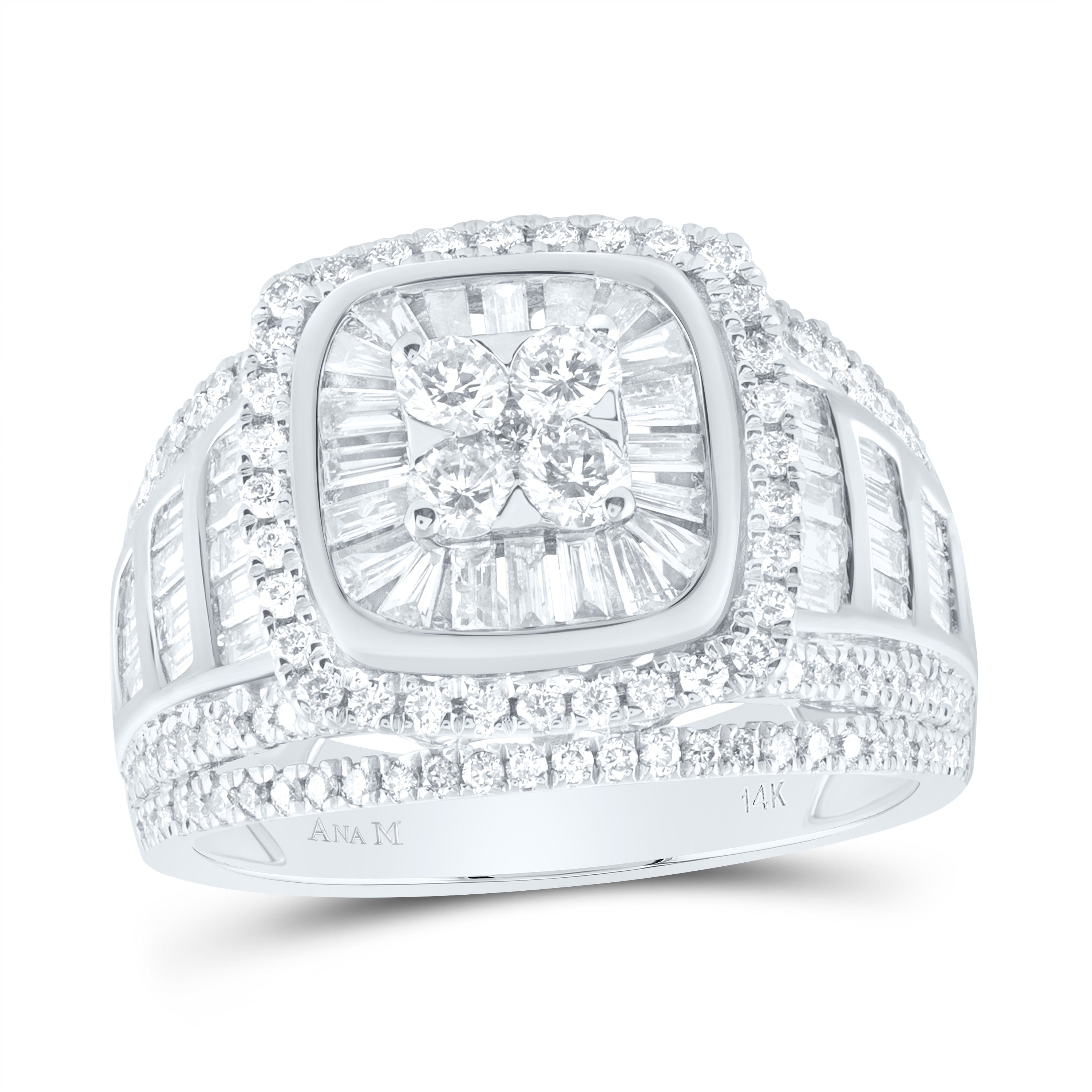 1 7/8CTW-DIA ANA M CUSHION SINGLE HALO BRIDAL RING