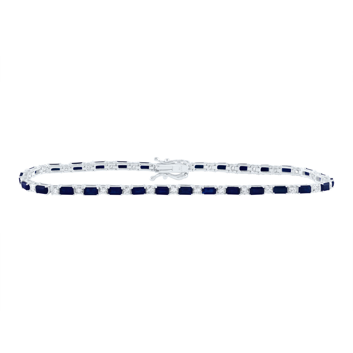 14K White Gold 1 CTW-Natural Diamond 4 1/4 CTWbag-Bs Natural Gemstone Fashion Bracelet (7 Inch ) 5.62 Gram