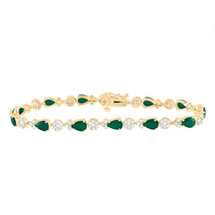 1 5/8CTW-DIA ANA M 4CTW PS-EM NAT GEM FASHION FLOWER BRACELET (7 INCH)