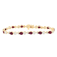 1 5/8CTW-DIA ANA M 4 3/8CTW PS-RU NAT GEM FASHION FLOWER BRACELET (7 INCH)