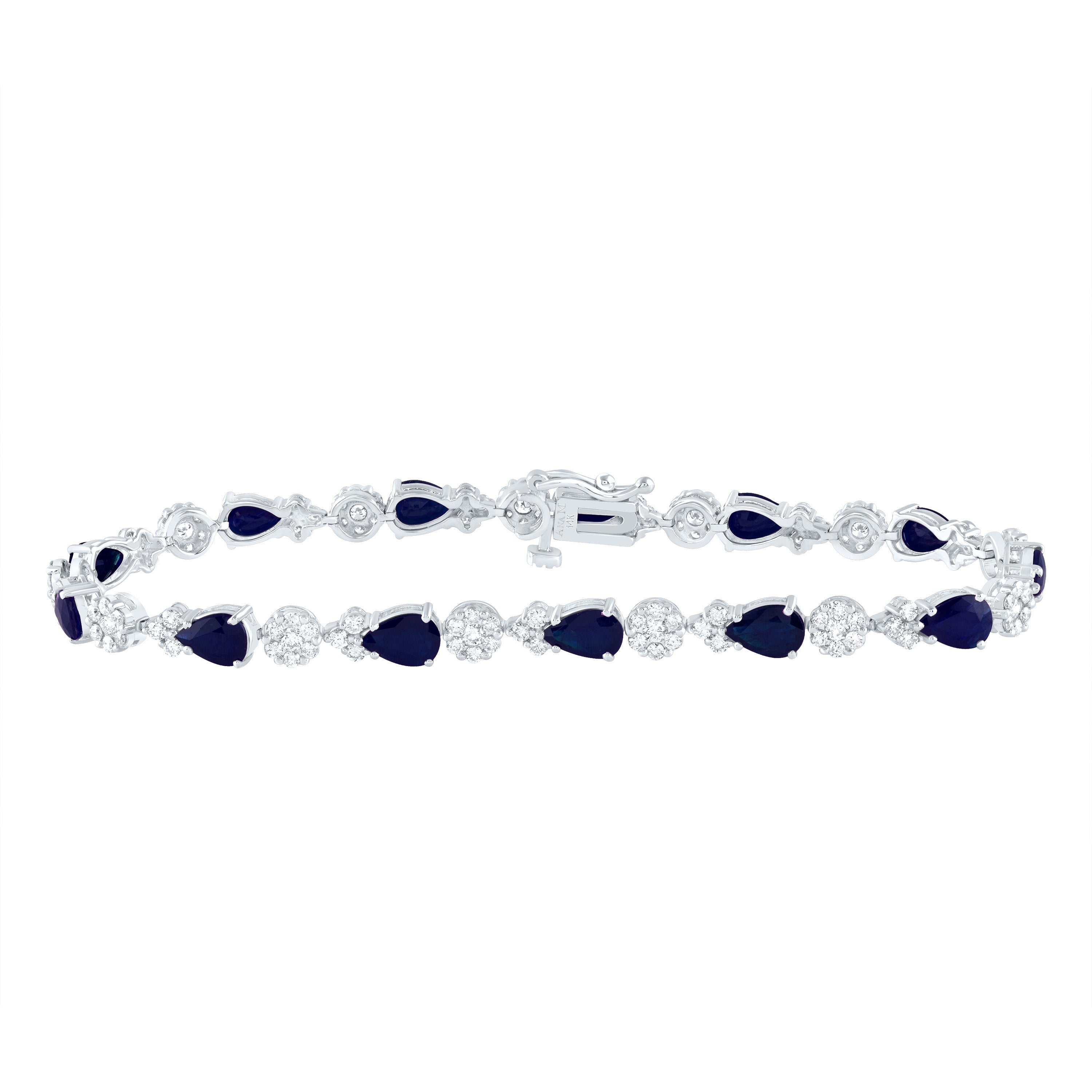 1 5/8CTW-DIA ANA M 5 7/8CTW PS-BS NAT GEM FASHION FLOWER BRACELET (7 INCH)