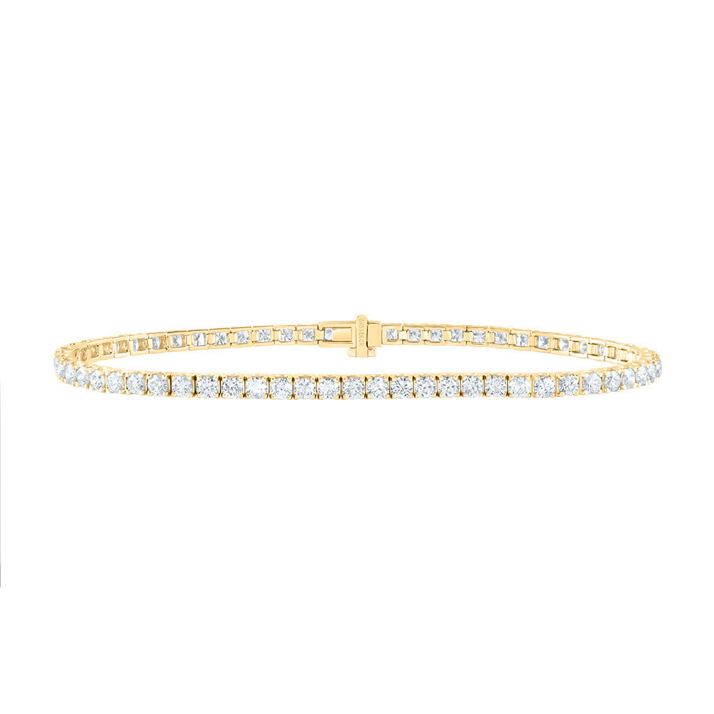 14K Yellow Gold 3 1/3 CTW-Natural Diamond Fashion Tennis Bracelet (7 Inch ) 5.26 Gram
