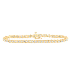 14K Yellow Gold 2 1/5 CTW-Natural Diamond Fashion Tennis Bracelet (7 Inch ) 11.52 Gram