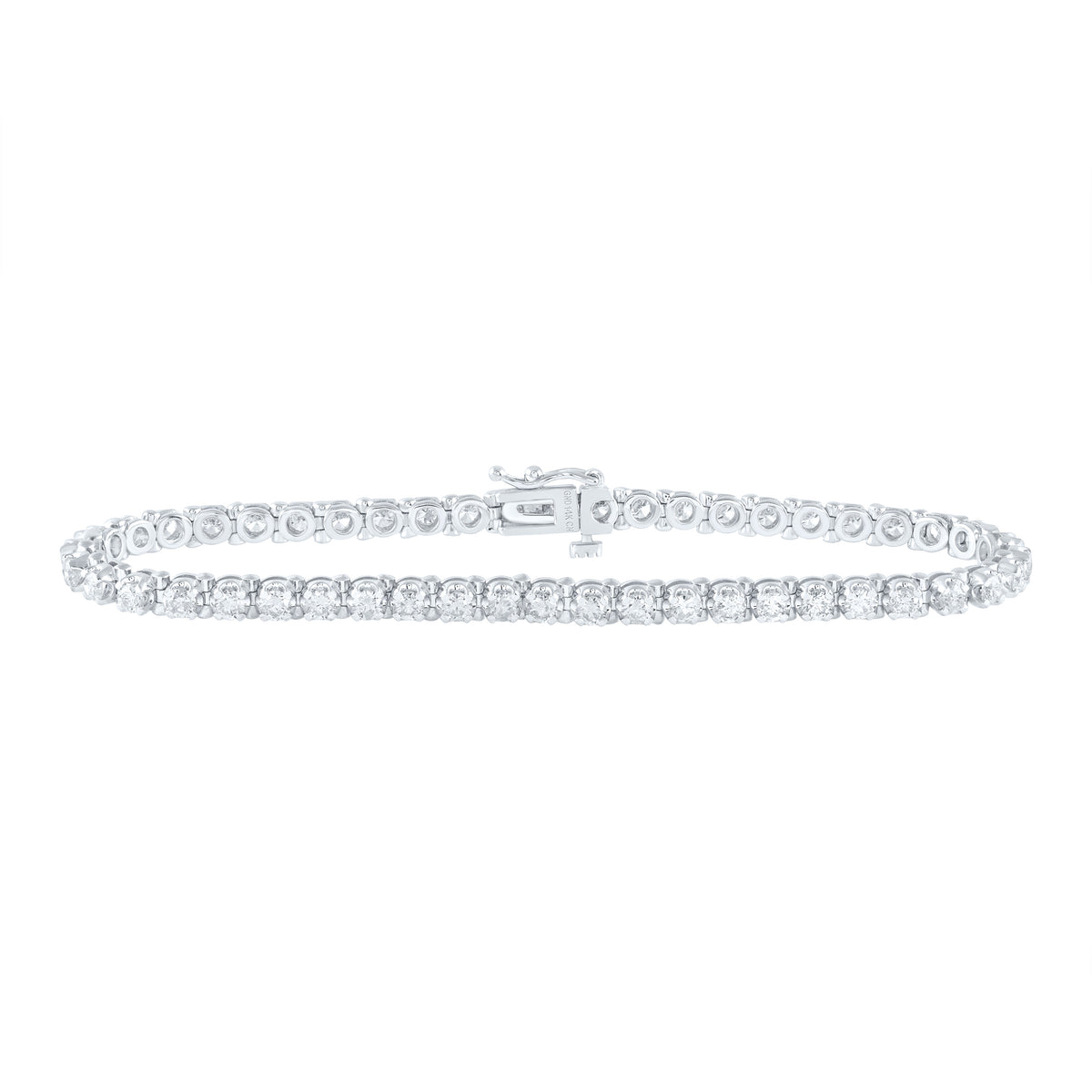 14K White Gold 2 5/8 CTW-Natural Diamond Fashion Tennis Bracelet (7 Inch ) 11.54 Gram