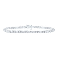 14K White Gold 2 5/8 CTW-Natural Diamond Fashion Tennis Bracelet (7 Inch ) 11.54 Gram