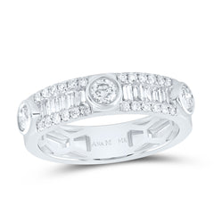 14K White Gold 3/4 CTW-Natural Diamond Fashion Band 3.73 Gram