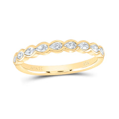 14K Yellow Gold 3/8 CTW-Natural Diamond Fashion Pear Band 1.95 Gram