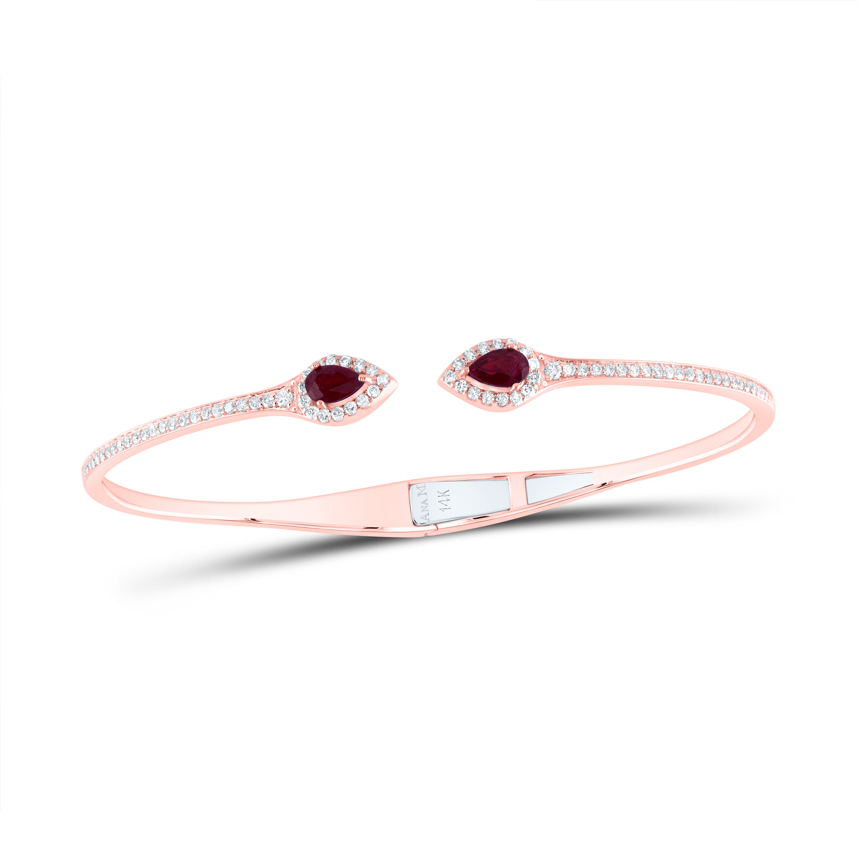 5/8CTW-DIA ANA M 3/8CTW PS-RU NAT GEM PEAR BANGLE