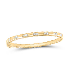 14K Yellow Gold 3/4 CTW-Natural Diamond Fashion Bangle 15.42 Gram