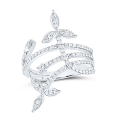 14K White Gold 5/8 CTW-Natural Diamond 4X2MM Mq-I1 Fashion Ring 4.05 Gram