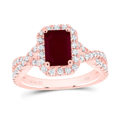 3/4CTW-DIA ANA M 8X5.5MM-OCT-RU NAT GEM SINGLE HALO ENGAGEMENT RING